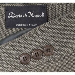 Dario Di Napoli Mens 42 Long Weaved Wool 2 Button Blazer Sport Coat Jacket Olive